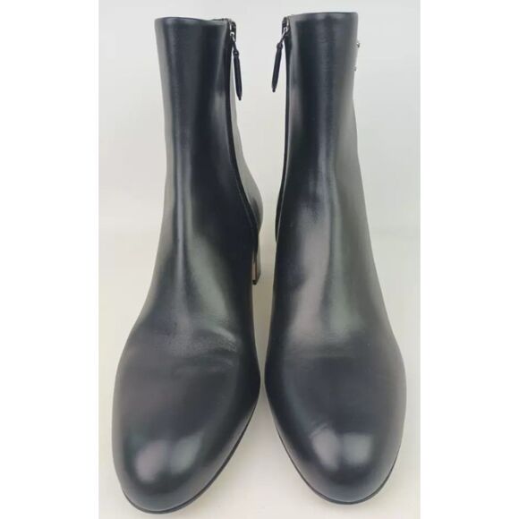 Prada Women's Black Leather Logo Block Heel Ankle Bootie Size 38 $1590+ - Picture 4 of 7